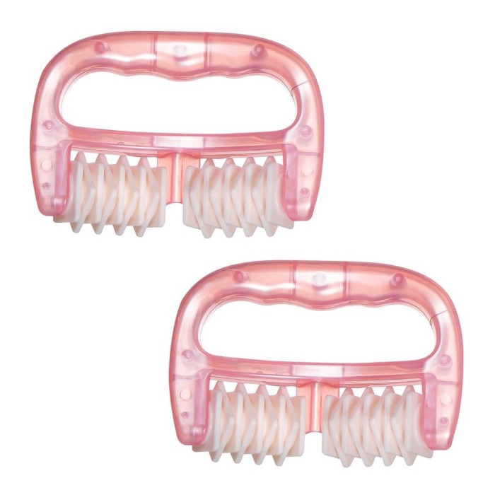 Set 2 Rollere pentru masaj 13 cm, Roz, Role cauciuc