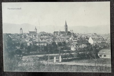 Carte postala, vedere generala Sibiu, 1925 foto