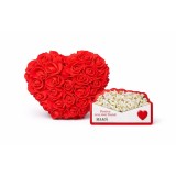 Cadou 8 martie Inima din Trandafiri 15x15cm Flori de Spuma si magnet