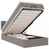 Cumpara ieftin Pat otoman cu saltea Taupe 90x200 cm Stofa