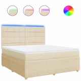 Cumpara ieftin Pat continental cu saltea, crem, 180x200 cm, textil