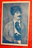 G474-I-AVRAM IANCU-Regele muntilor-Carte postala veche inainte de razboi pe fata cu semnatura de tipografie a lui. Internatul Scolii Medii din Abrud.