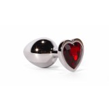 Dop Anal Cu Bijuterie Secret Shade Metal M, Argintiu + Rosu, 8 cm