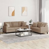 vidaXL Set de canapele cu perne, 2 piese, cappuccino, piele ecologică