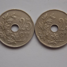 LOT 2 MONEDE DIFERITE 25 centimes BELGIA 1928