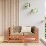 vidaXL Sofa de colț pentru grădină Lemn masiv de pin Maro Ceară 865556
