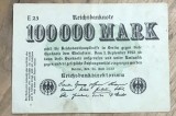 BNKSTR02DE Bancnotă Germania 100.000 Mărci 25 Iulie 1923, Stare F-VF (Foarte Bună, Epoca Hiperinflației, Margini &Icirc;ntregi)