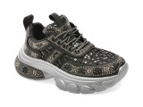 Pantofi EPICA negri, M191, din material textil
