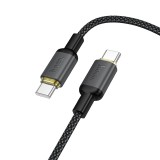 Cablu USB-C la USB-C HOCO X128 Benefit PD 60W, Silicon, 1m, Negru