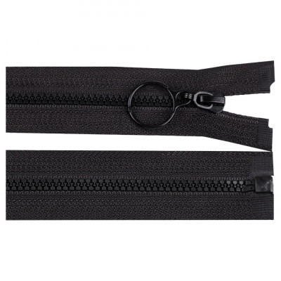 Fermoar plastic detasabil 4 mm, lungime 60 cm, negru foto
