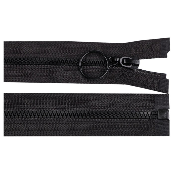 Fermoar plastic detasabil 4 mm, lungime 60 cm, negru