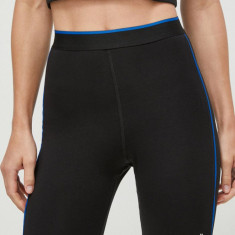 Reebok pantaloni scurti femei, culoarea negru, cu imprimeu, high waist