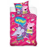 Cumpara ieftin Lenjerie de pat Peppa Pig, 2 Piese, 140A 200 cm, 70A 90 cm, 100% Bumbac