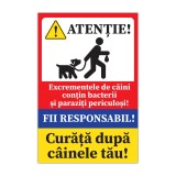 Indicator informare &bdquo;Curăță după c&acirc;inele tău&rdquo;