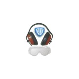 Cumpara ieftin Set protectie fonica, vizuala si respiratorie, COM-11301, casca fonica, ochelari de protectie si masca anti-praf