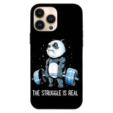 Husa compatibila cu Apple iPhone 15 Pro Max model The struggle is real, Silicon, TPU, Viceversa, Transparent, Carcasa