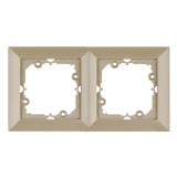 Rama Abex Perla RA-2PN SA, 2 posturi, satin, pentru priza / intrerupator