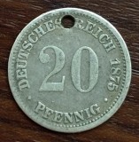 Moneda Germania - 20 Pfennig 1875 - D - Argint, Europa