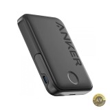 Baterie Externa Wireless Anker 322 MagGo 5000mAh 12W 1 x QI - 1 x USB-C Neagra A1618G11