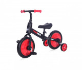 Bicicleta de echilibru, 2 in 1, cu pedale si roti auxiliare, Lorelli Runner, Black Red