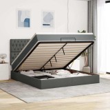 VidaXL Cadru pat otoman cu saltea țesătură gri &icirc;nchis 160x200 cm