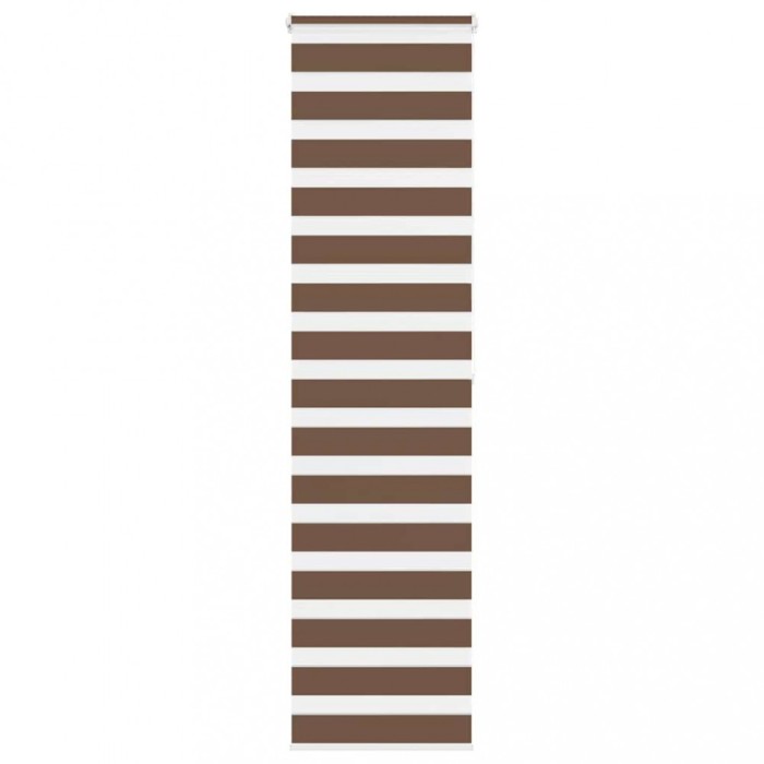 Jaluzea tip zebra maro lățime țesătură 60,9 cm poliester