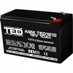 Acumulator AGM VRLA 12V 10A dimensiuni 151mm x 65mm x h 95mm F2 TED Battery Expert Holland TED002730 (5) SafetyGuard Surveillance