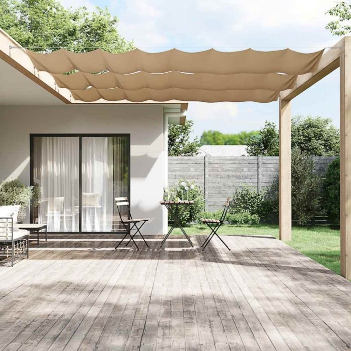 vidaXL Copertină verticală, gri taupe, 140x800 cm, țesătură oxford 148413