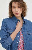 Levi&#039;s camasa jeans femei, cu guler clasic, regular
