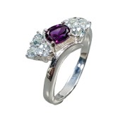 Cumpara ieftin Inel bijuterie din argint 925 cu rodolit si topaz, 5.5