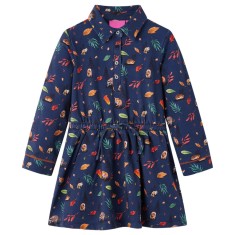 Rochie pentru copii cu m&acirc;neci lungi, bleumarin, 104