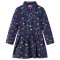 Rochie pentru copii cu m&acirc;neci lungi, bleumarin, 104