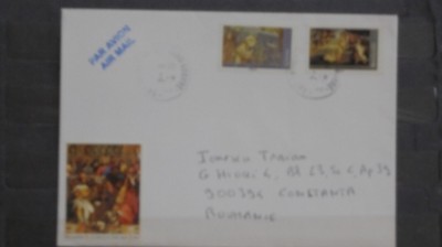 FRANTA - PLIC CIRCULAT CU TIMBRE REPRODUCERI DE ARTA, PARIS, LOUVRE - 2021. foto