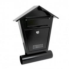 Cutie postala, cu loc pentru ziar, negru, format B6, 29.5x7.5x37.5 cm, Damech