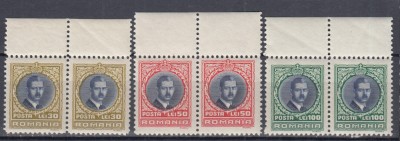 ROMANIA 1930 LP 88 REGELE CAROL II - LONDRA PERECHE SERII MNH foto
