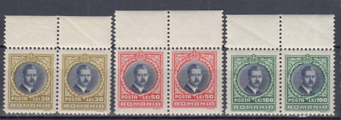 ROMANIA 1930 LP 88 REGELE CAROL II - LONDRA PERECHE SERII MNH