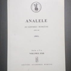 ANALELE ACADEMIEI ROMANE - ANUL 145 - 2011 - SERIA A V A - VOLUMUL XXII