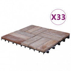 vidaXL Placi de pardoseala, 33 buc., 30 x 30 cm, lemn masiv reciclat foto