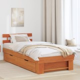 VidaXL Cadru de pat Maro ceruit 100 x 200 cm Lemn de brad solid