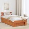 vidaXL Cadru de pat Maro ceruit 90 x 190 cm Lemn masiv de pin