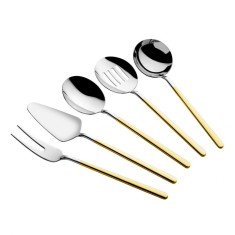 Set ustensile servire 5 bucati Allegra Auriu 23.5x23.5x4 cm