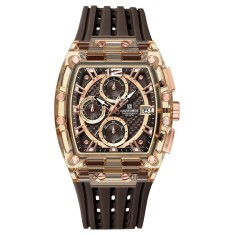 Ceas barbatesc de mana Naviforce Sport Casual Fashion Analog Quartz Maro Auriu foto
