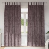 Draperii 2 buc cu inele maro 245x140 cm