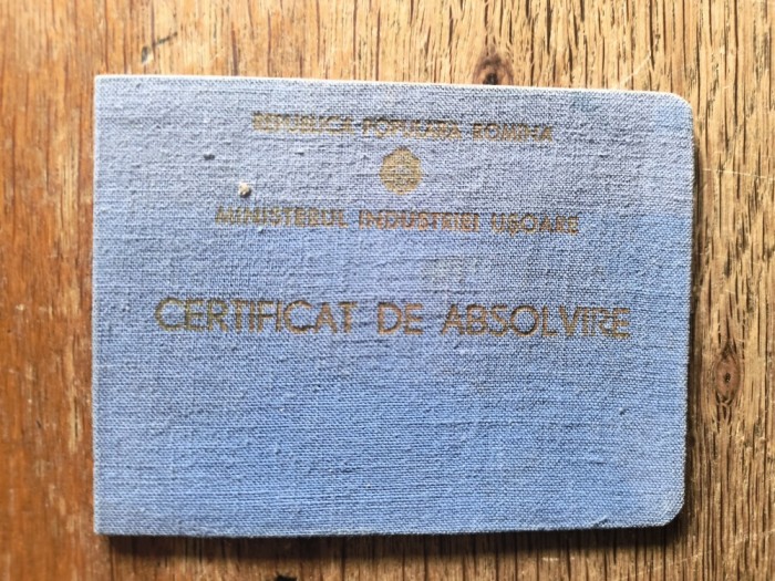 Certificat de Absolvire 1964, Ministerul Industriei Usoare / C1DP
