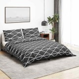 Gossi set cu husa de pilota, gri inchis si alb, 155x220 cm, bumbac