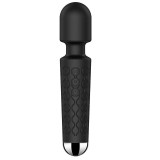 Vibrator Masaj Luna 20 Moduri Vibratii+8 Intensitati de Viteza, USB, Silicon, Negru, Passion Labs