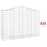 Cumpara ieftin Cosuri gabion arcuite 25 buc, 200x50x140/160cm, fier galvanizat