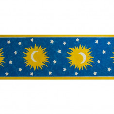 Bordura de copii, stele, luna, albastru, galben, W24141