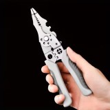 Clește Electrician Multifuncțional pentru Cabluri Electrice &ndash; Tăiere, Dezizolare, Decojire și Sertizare 6-&icirc;n-1