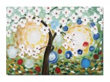 Tablou Copacul vietii pictat manual living, dormitor, Bucurie, 70x50cm ulei pe panza in relief efect 3D